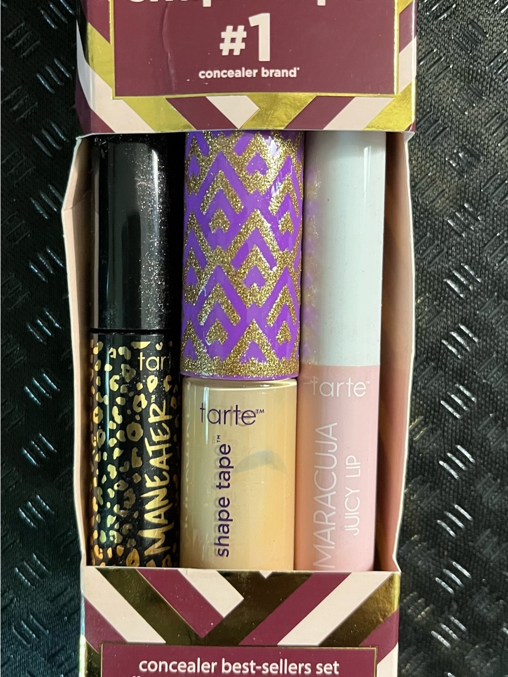 tarte Concealer Best-Sellers Set with Black, Purple, Gold, Cream, Pink